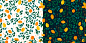 Lemon and Orange fruits with green leaves. Patterns Set : Citrus Vintage seamless pattern. Lemons and oranges with green leaves with texture. Tropical Juicy background. You can use these on a variety of projects such as posters, photos, illustrations, pac