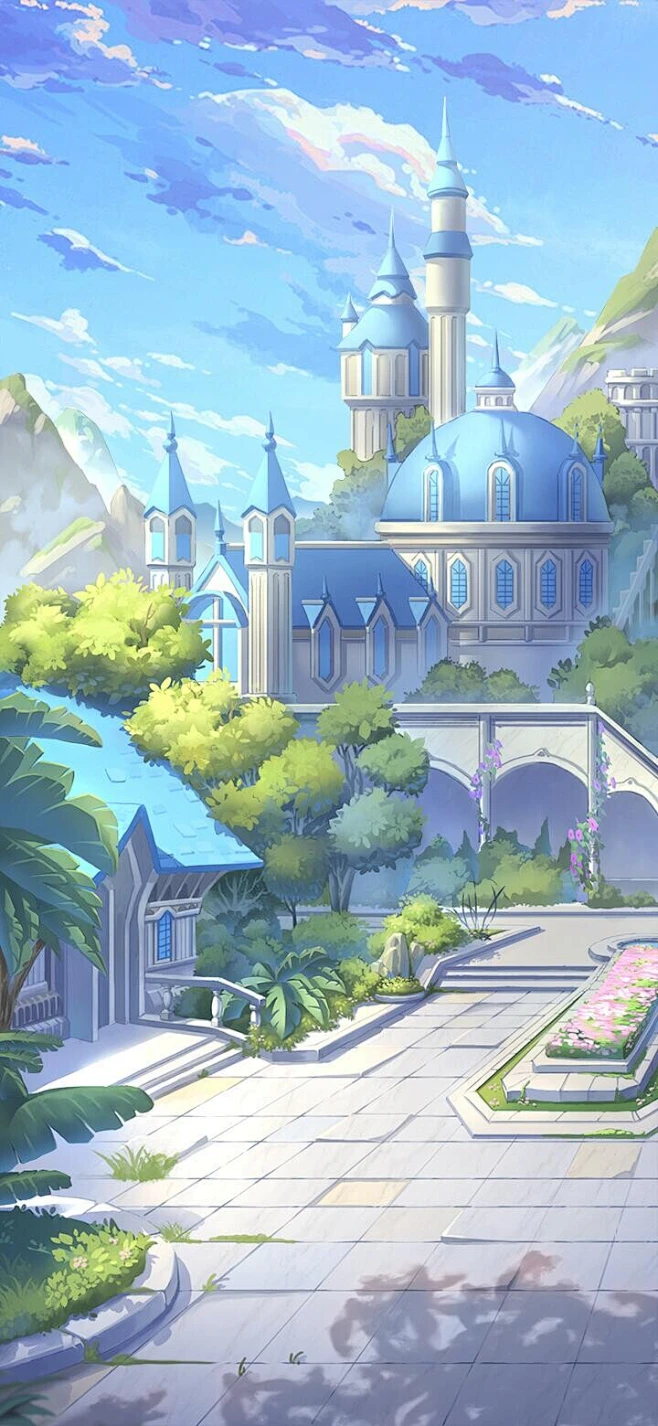 二次元场景-宫殿内院-花瓣网