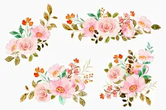 节日水彩花卉装饰  - 源文件下载【酷图网】水彩花草,手绘花草,花草插画,花环,花束,花卉装饰,水彩花卉,花卉图案,玫瑰花,手绘植物,婚礼元素,爱情元素,节日花朵,水粉花朵,