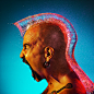 Water Wigs : Water Wigs is a dynamic set of images using exploding shaped water balloons lit with a triad of colors, to create incredible splashes on the heads of bald men. The result is interesting and arresting "wigs" of water. Enjoy!