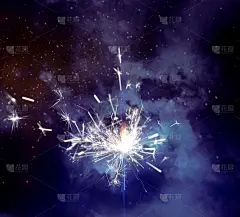 在夜空与星星和星云一起闪闪发光