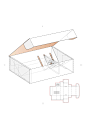 详细分解礼盒纸箱包装刀线盒展开图