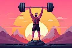 运动简约健康扁平风插画