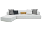 3 seater fabric sofa with chaise longue