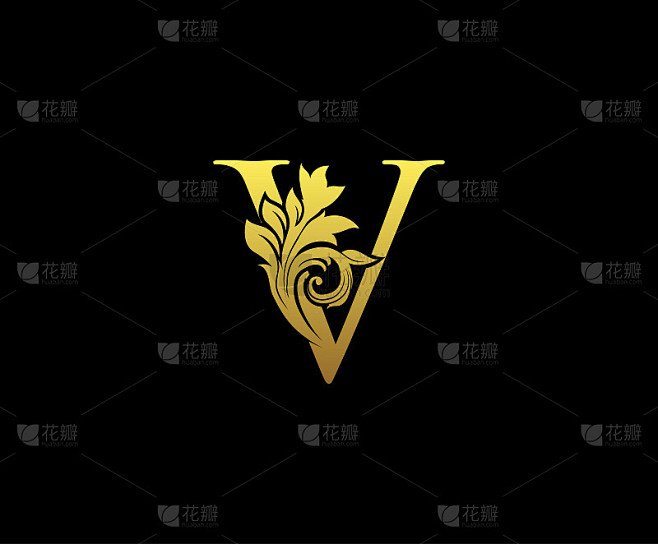 豪华字母V图标设计。
