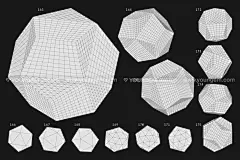 250抽象艺术潮流网格多边形3d三维立体几何图形海报设计矢量素材下载_颜格视觉