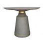 Grey Round Gold Accents Dining Table