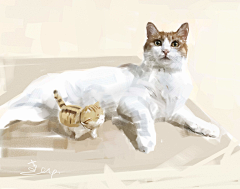 速画本采集到画猫，宠物画像，猫咪画像，猫咪手绘