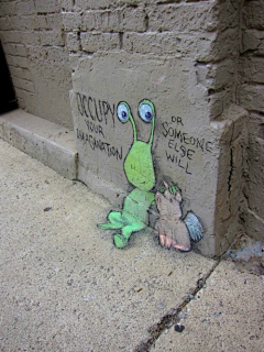 零悉采集到精彩粉笔画－－来自David Zinn的街头涂鸦