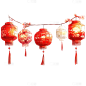除夕&春节喜庆感插画灯笼串元素