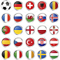 参加足球比赛的国家足球队的旗帜