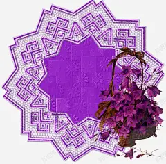 卡通手绘紫色高清素材 紫色 花朵 花篮 装饰图案 免抠png 设计图片 免费下载