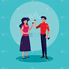 伴侣,性格,快乐,头像,华丽的,事件,杯,传统节日,庆祝,聚会