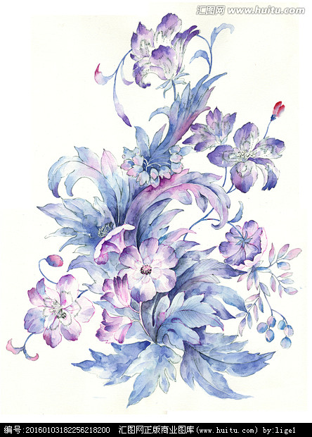 花团锦簇水彩