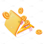 伪3D-双十一橙色钱包金币银行卡贴纸
