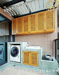 生活阳台洗衣房效果图