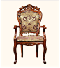 海燕岛 美式0.5米实木扶手椅欧式仿古休闲书桌椅手工雕花餐椅家具-淘宝网