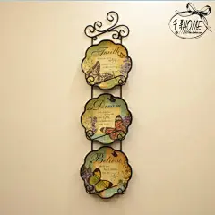 千寻Home美式乡村田园陶瓷纯手绘壁饰挂盘装饰盘墙壁玄关过道挂盘