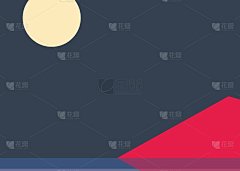 几何景观剪影生成艺术海报插图