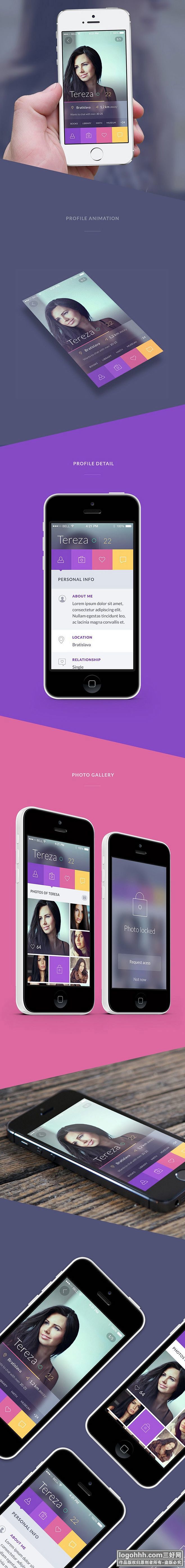 UI/APP/酷站 Badoo概念设计欣赏，iOS app概念设计欣赏，UI品牌概念设计展示，全新UI设计理念体现 #海报# #海报设计 ...
