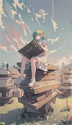 数字艺术漫画风女孩插画-众图网