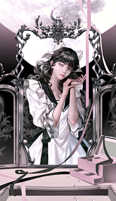 香菇鸡肉手擀面采集到H 韩日系 插画 立绘