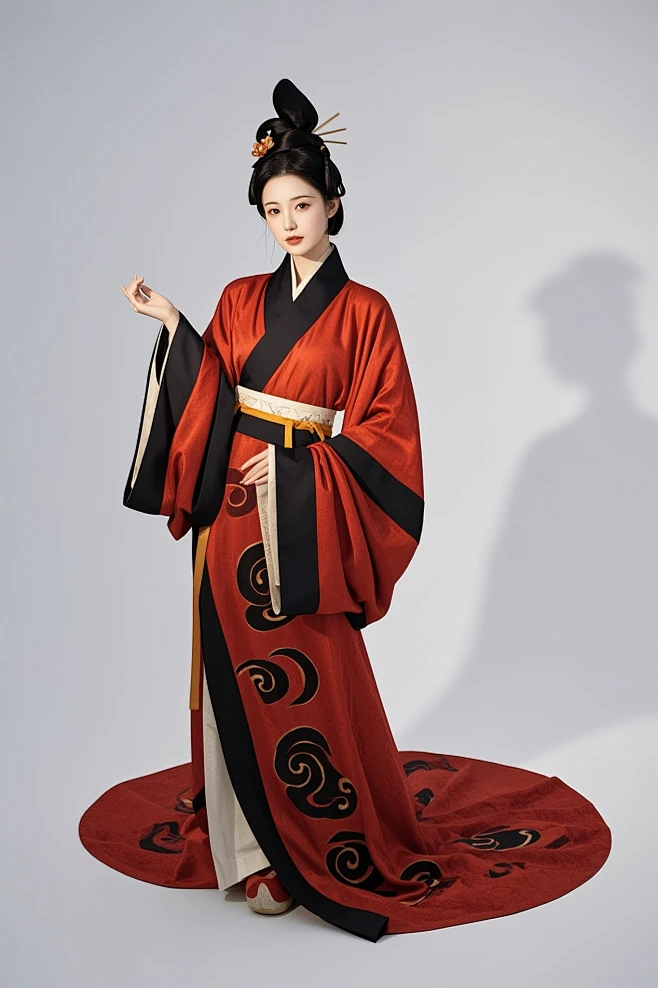 战国袍，汉服，直裾袍，春秋战国，美人-花瓣网