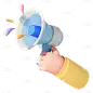 卡通感3D元素喇叭元素