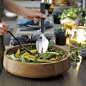 Welcome 12.25" Oak Bowl in Serving Bowls | Crate and Barrel