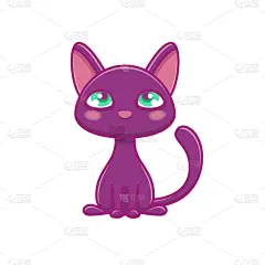可爱的,等,黑色,小猫,宠物,分离着色,夜晚,怪异,机敏,坐