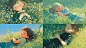 inkdaosls_A_little_girl_is_sleeping_in_the_grass_The_illustrati_9c3e72d2-6eec-46c3-a94b-ff43412396d3