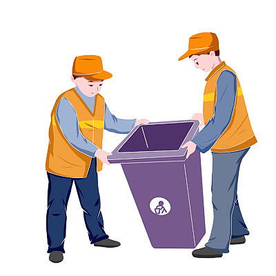 家政环卫工人倒垃圾