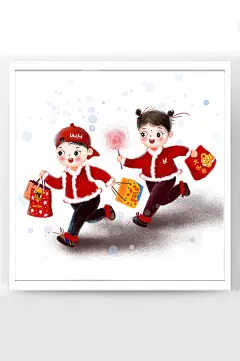 春节二福娃抢年货