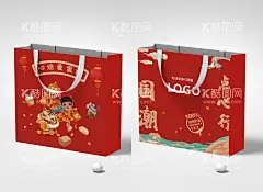 国潮手提袋新年款  - 源文件下载【酷图网】国潮手提袋,新年款,烘焙,蛋糕,面包包装袋,卡通小孩,福字,老虎,灯笼,祥云,食品,手挽袋,CDR