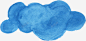 手绘水彩蓝色墨迹云朵 平面电商 创意素材
