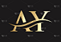 AY标志。字母组合AY矢量标志设计。AY字母标志设计具有现代时尚感