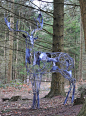 Fallow Deer Buck by David Freedman - commissioned by 'grow with wyre' and the Forestry Commission for the Wyre Forest Sculpture Trail in Worcestershire 2012.  Forged steel with galvanized and acid etched finish.