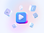 3d Video Icon With Spline