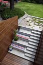 patio stairs / benches.  Opposite an outdoor movie screen would be awesome.: 