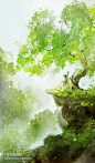 虚极静笃，和光同尘。
古风场景插画。（画师@正版青团子 ）
#古风插画# ​​​​
