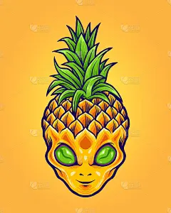 异形菠萝标志夏季吉祥物