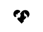 Logo for a brand called Love heart woman negative space logo man love