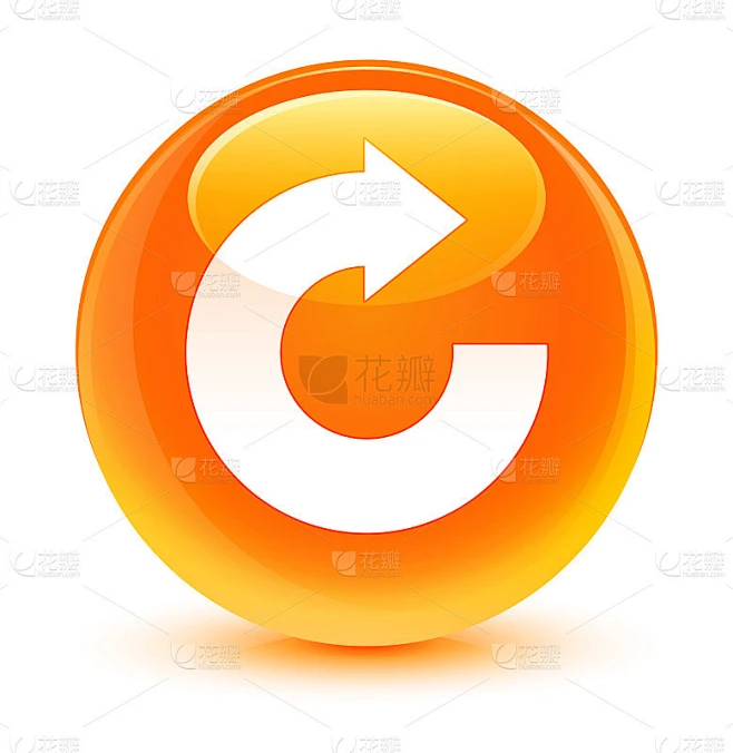 回复箭头图标玻璃橙色圆形按钮图片_其他图片图片素材-花瓣网
