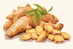 泡姜新鲜生姜插画