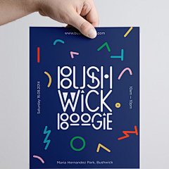 Bushwick Boogie-Festival flyer  : Identity concept for a community festival in Bushwick NYIncluding logo, typography, poster, flyer and event T-shirt.