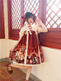 To Alice*Cat lantern shows printing Chinese style lolita op dress