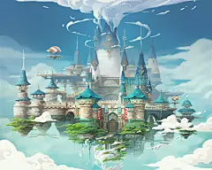 天空之城卡通城堡