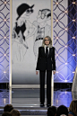 Diane Keaton accepts Woody Allen’s Cecil B. DeMille Award, at 71st Golden Globe Awards, Jan 12, 2014.