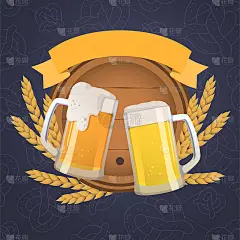 啤酒背景，地方广告文字，网页模板-矢量