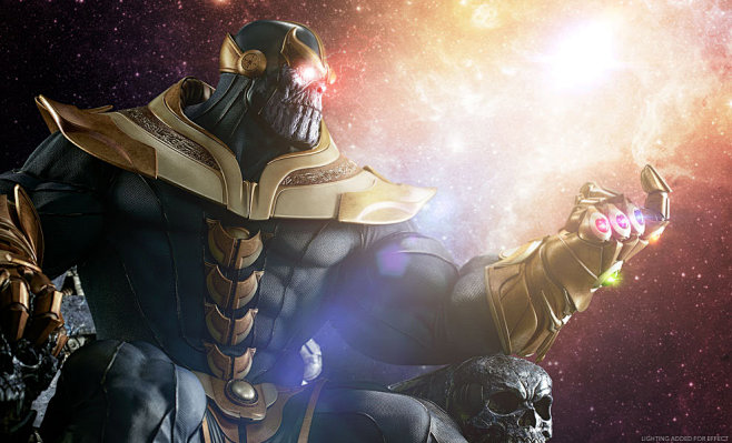 sideshow新品21寸王座上的灭霸雕像